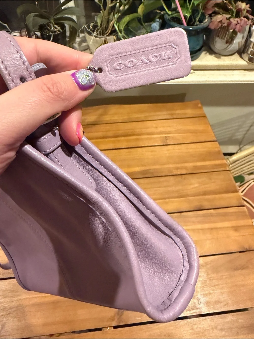 Coach Lavender Vintage Leather Crossbody Bag #4104 EUC